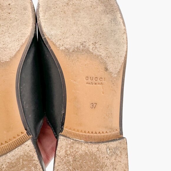 Gucci Princetown Horsebit Loafer Mule EU 37 US 7 Black Leather Buckle Slip On - Picture 11 of 11